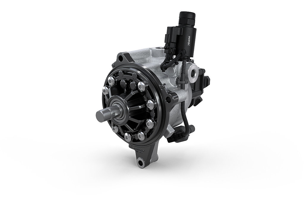 The modern product design of the power steering pump and the attached ECO valve ensure energy savings for commercial vehicles.